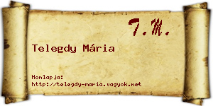 Telegdy Mária névjegykártya