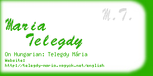 maria telegdy business card